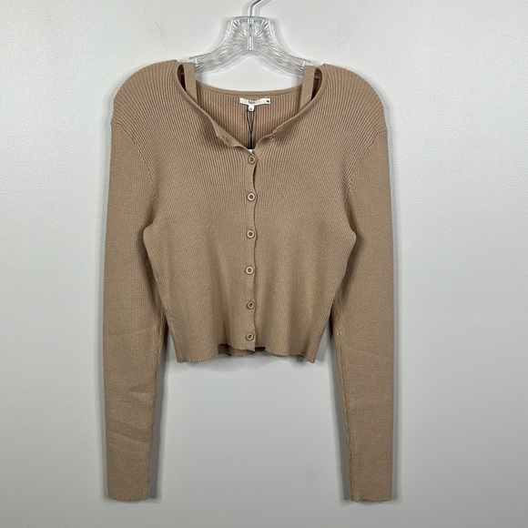 NIA Long Sleeve Button Front Cropped Olivia Coordinating Twin Set - Picture 5 of 6